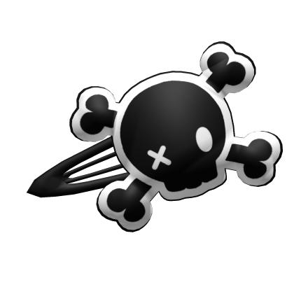x_o black skull hair clip Roblox item