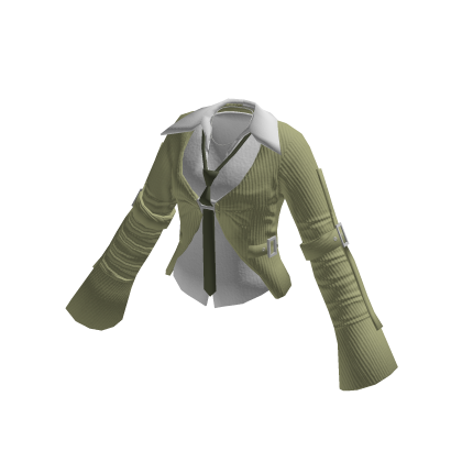 Preppy Blouse w/ Shirt & Tie (Green)