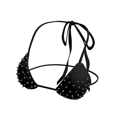 Gothic Spiked Black Y2K Lace Bikini Top Grunge