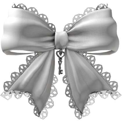 gothic lace heart key bow white Roblox item