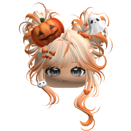 Halloween Pumpkin Buns w/ Bows (Blonde&Orange) Roblox item