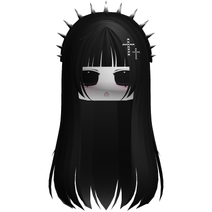 moe long goth hair w spikes + mask (black)