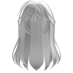 Messy Straight Cute Girl Hair White w Blue Clip