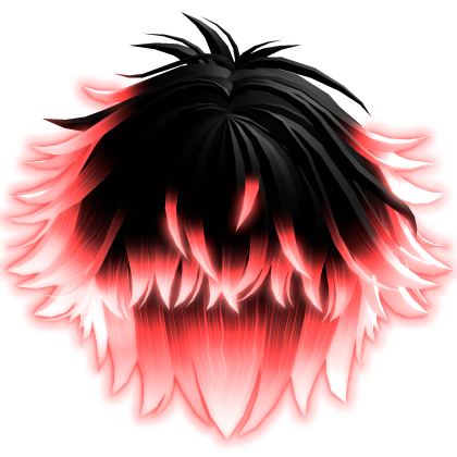 Black to Red Fluffy Anime Hair (Emissive) Roblox item