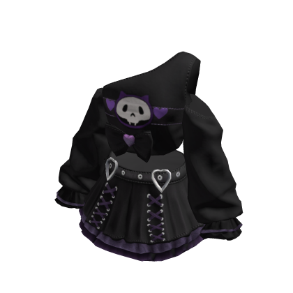 Black Kawaii Bowdream Dollcore Shirt&Skirt