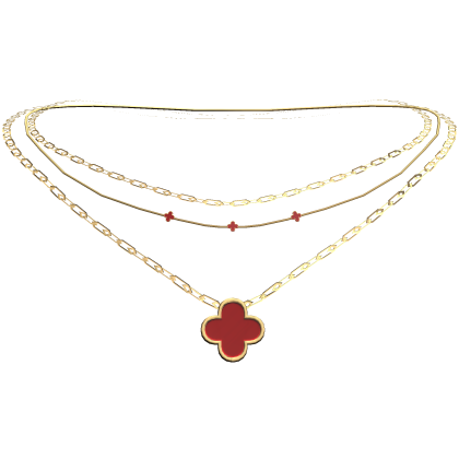 Gold Clover Pendant Necklace thumbnail