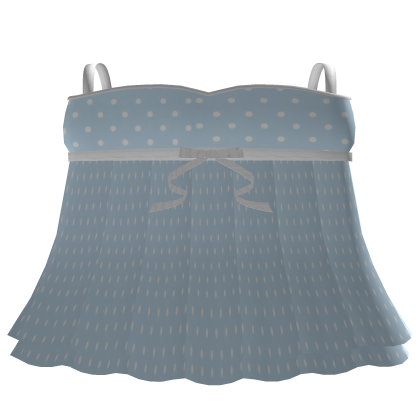 blue polka dot flowy dress