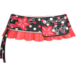Retro Polkadot Gyaru Floral Pleated Skirt Red