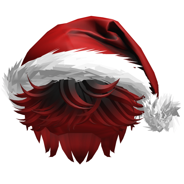 Messy Fluffy Black and Red Hair a Santa Hat Y2k