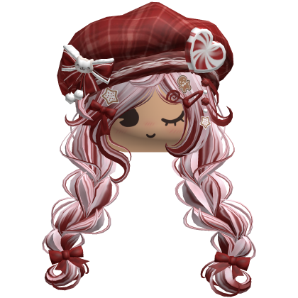♡ Christmas Preppy Holiday Braids (Pink & Red)