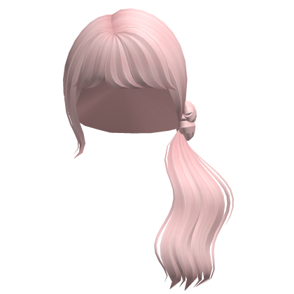 pink sweet low side ponytail hair Roblox item