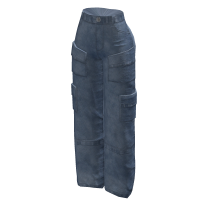 Blue denim cargo pants