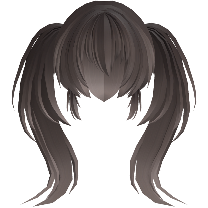 fluffy moe anime long ponytails brown fade