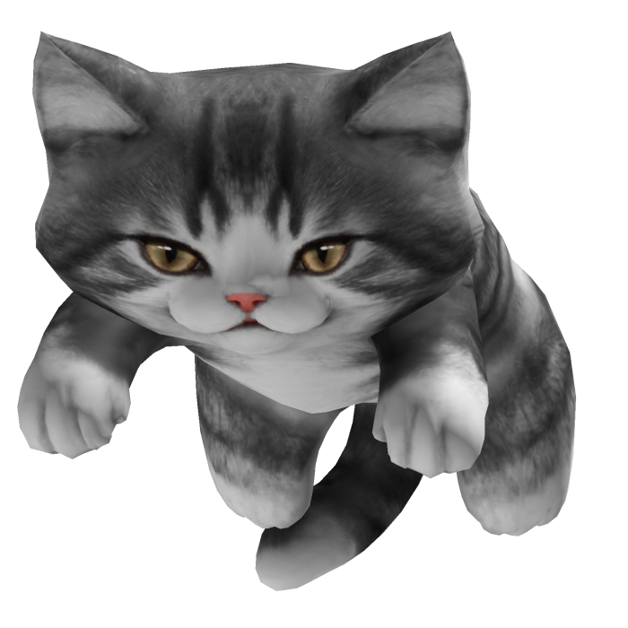 Cute Cat Kitten on Head - Grey [3.0] 