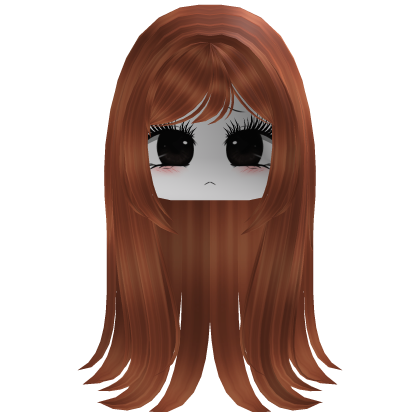 Cute Long Hair & Moe Face with Lashes (Ginger)