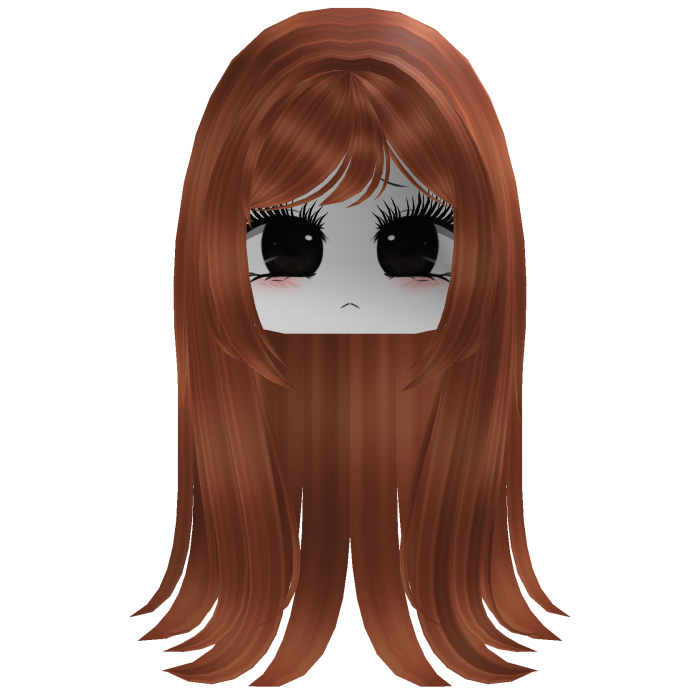 Cute Long Hair & Moe Face with Lashes (Ginger)