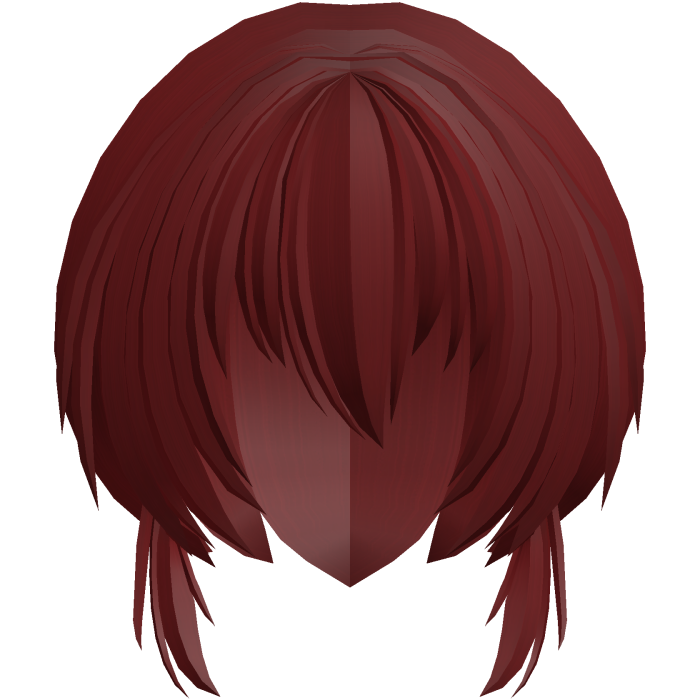 fluffy moe anime short side hair red
