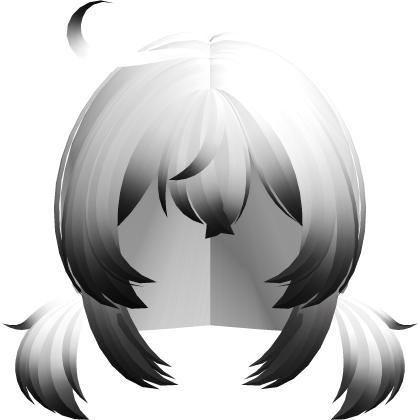klee fluffy pigtails w cowlick white black Roblox item