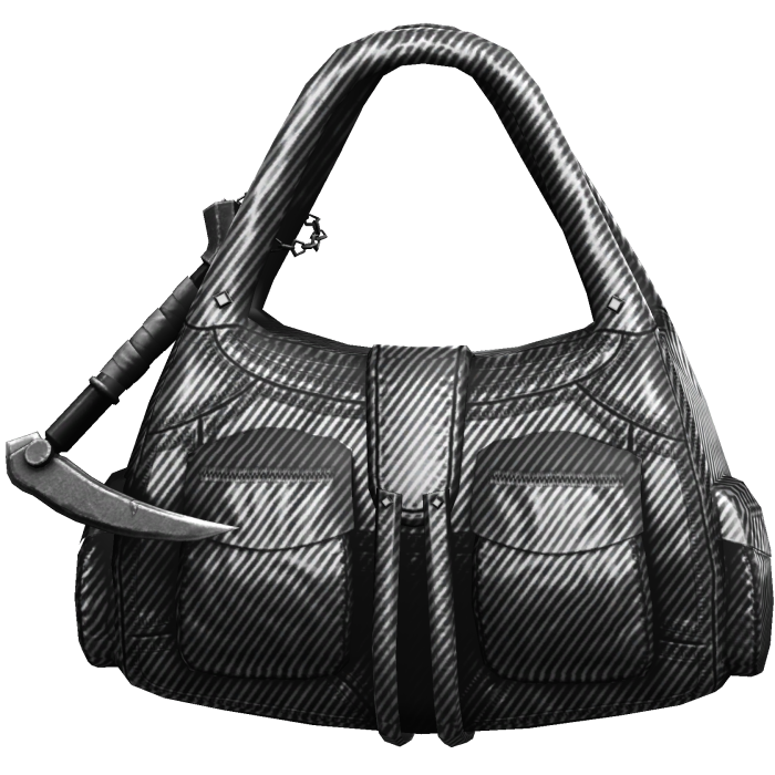 Striped Handheld Streetwear Cargo Bag w/ Scythe