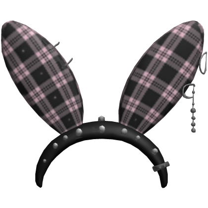 Pink Plaid Bunny Ears Roblox item