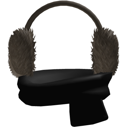 Winter Dark Brown Fur Earmuffs + Cozy Black Scarf Roblox item