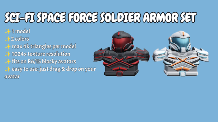 [R15/R6] Sci-fi Space force soldier armor set preview 1