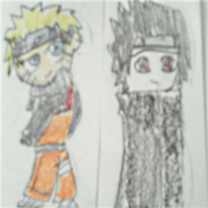 Chibi Drawing of Naruto Uzumaki and Sasuke Uchiha Roblox decal
