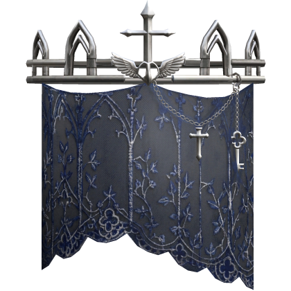 Blue Goth Veil Crown