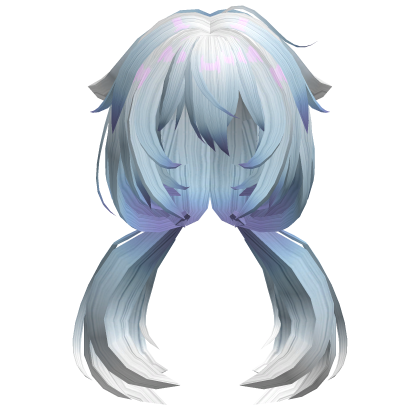 Low Twintails Hair Droopy Cat Ears -Baby Soft Blue Roblox item