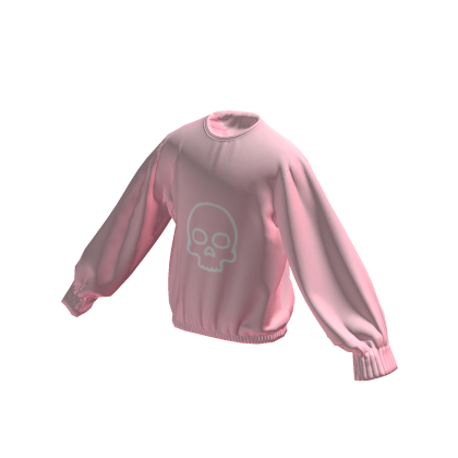 Pink Outlined Skull Sweater thumbnail