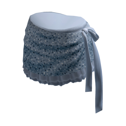 Cute Polka Dot Mini Skirt w/ Sash (Blue)