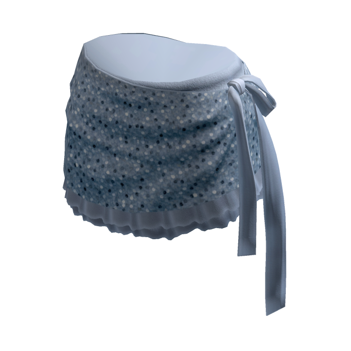 Cute Polka Dot Mini Skirt w/ Sash (Blue)