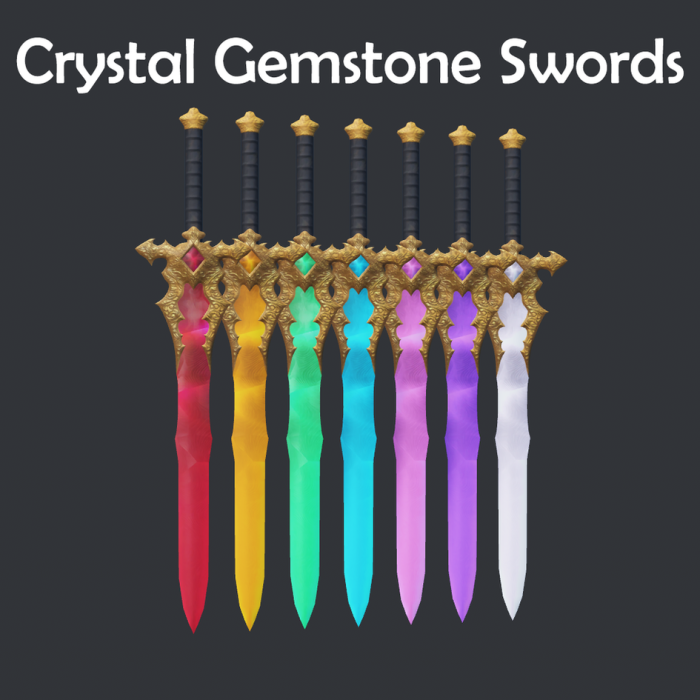 Crystal Gemstone Swords preview 1