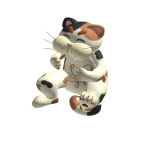 Love at first bite calico hug cat