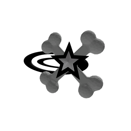 Y2K Black Star Bone Hair Clip Roblox item