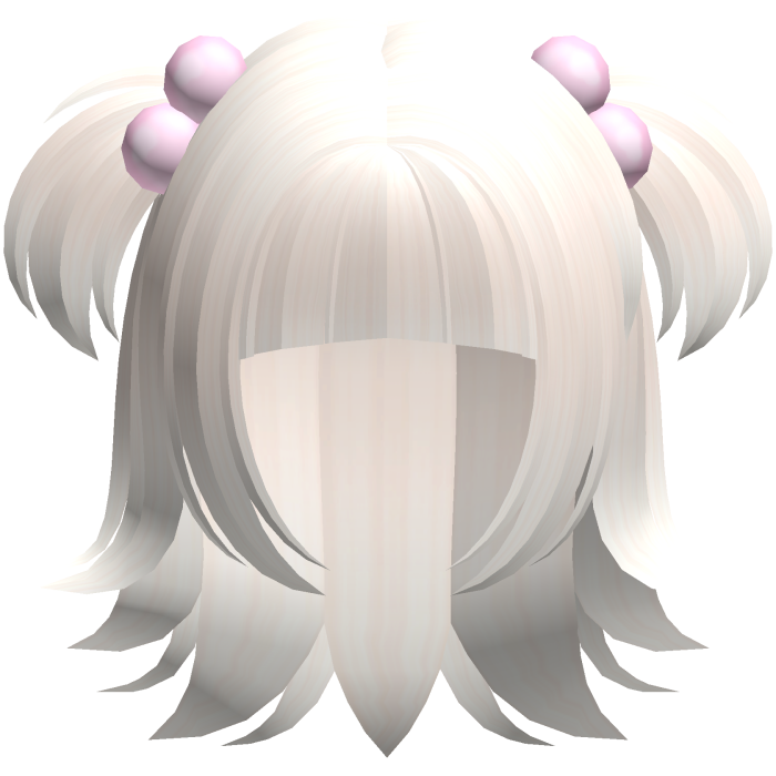 ♡ : fluffy platinum wolfcut hair w/ mini pigtails