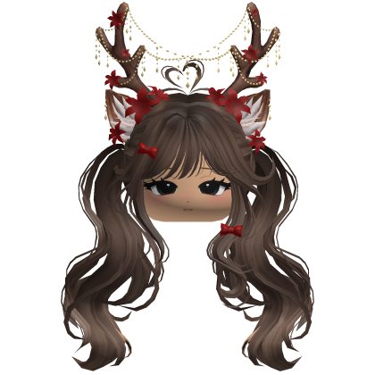 Ethereal Christmas Fairy Fawn Pigtails w/ Antlers