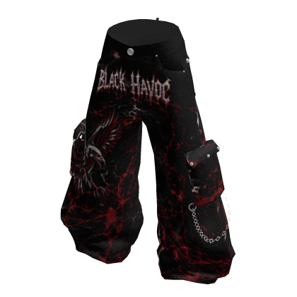 Y2K Dark Streetwear Cargo Pants Black Havock