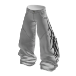 Y2K Baggy Jeans Tribal White