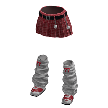 Christmas plaid skirt [red]