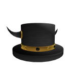 ✅Black & Gold Steel Horned Tophat