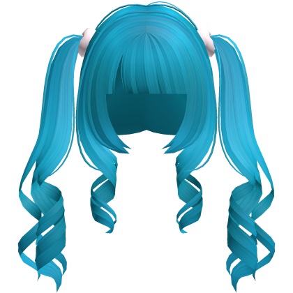 curly cute jirai kei cyan hime pigtails Roblox item