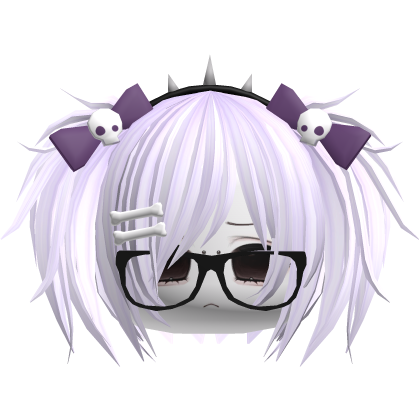 Emo Moe Vkei Purple Mini Pigtails /w Glasses
