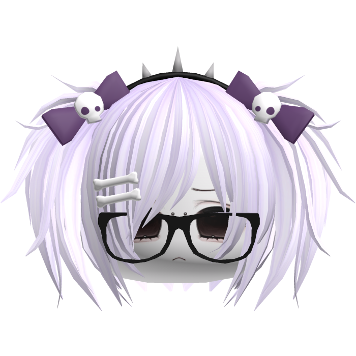 Emo Moe Vkei Purple Mini Pigtails /w Glasses