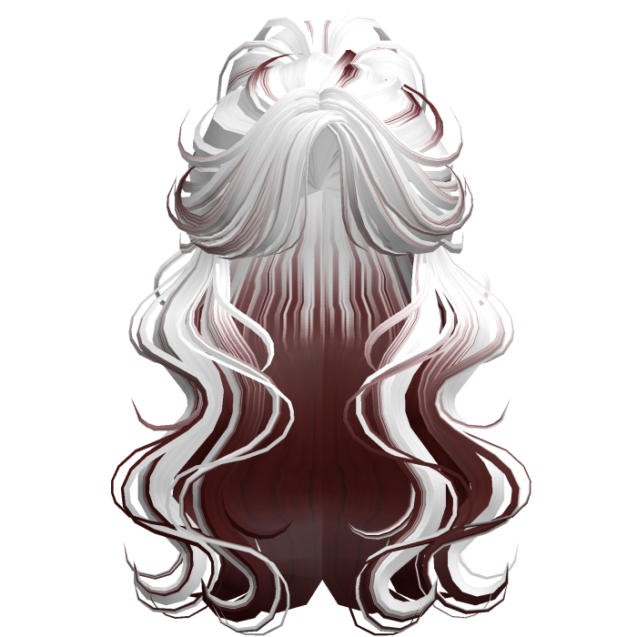 Crimped Wavy Empress Ponytail White&Red