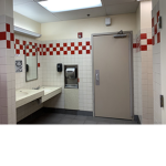 Chuck cheese restroom with hand dryer