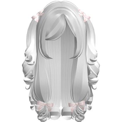 ꒰┊velvet dollette curly twintails in white Roblox item