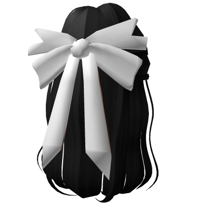 Pretty Black Hair with White bow thumbnail