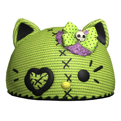 Zombie Green Cute Kitty Halloween Beanie Roblox item