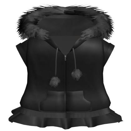 gothic black fur coat w/ skirt